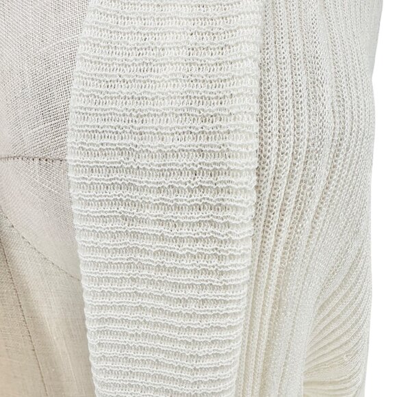 Suzanne Betro Drape Front Cardigan 3X/4X White Lightweight Knit Stretchable NWT - Picture 2 of 9